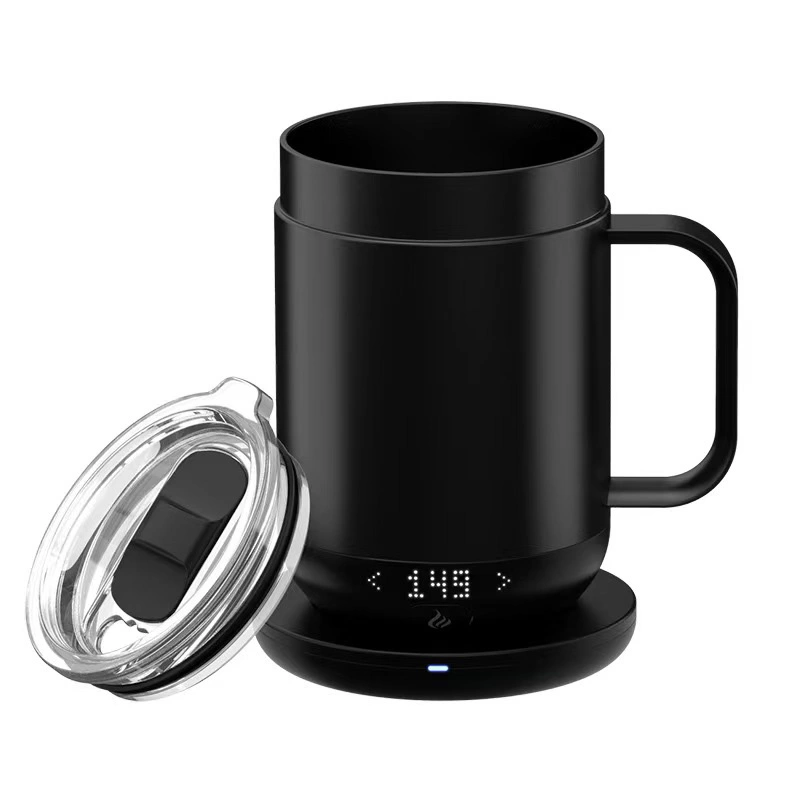 Heating Cup With Double layer 18-8 Stainless Steel Smart Heating Coffee Cup Warmer Set Beverage Cup Warmer Suitable For Desk Home Office